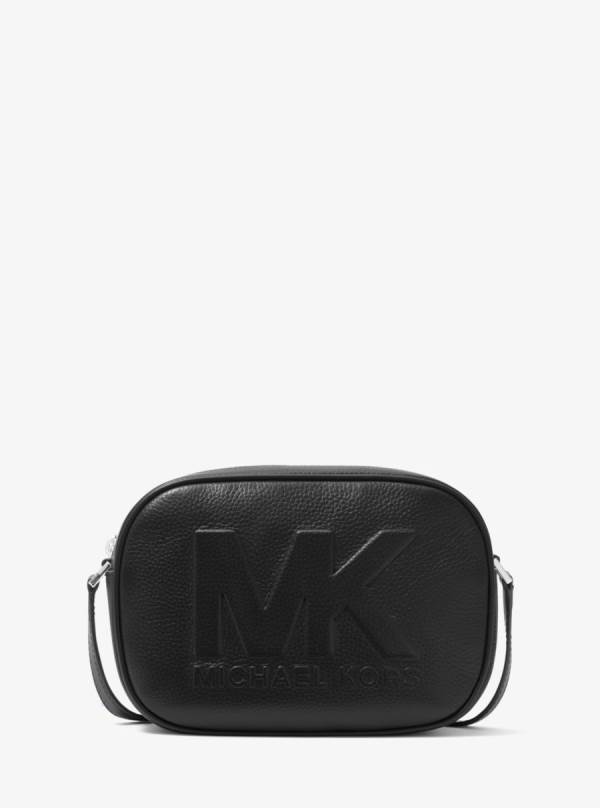 Damske Spojková Taška Michael Kors Jet Set Travel Medium Logo Embossed Pebbled Leather Čierne - Kabelky Michael Kors Nejlevnejsi | AREGT-9012